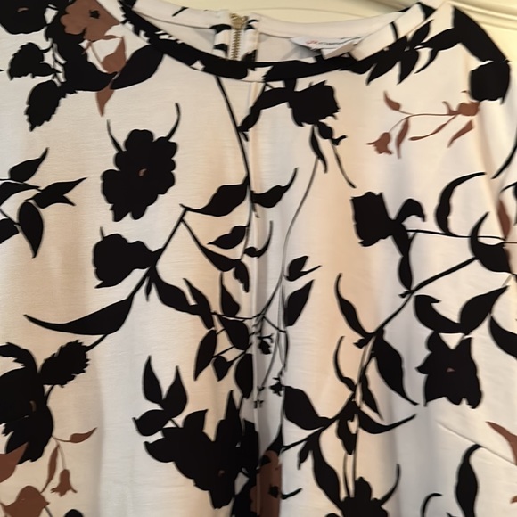 Womens Liz Claiborne short Sleeve Shirt Black/white/tan 2x - Picture 6 of 6